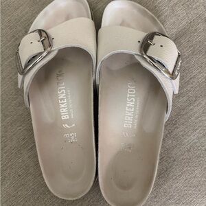 Birkenstock Women's Sandals in White with Silver Buckle